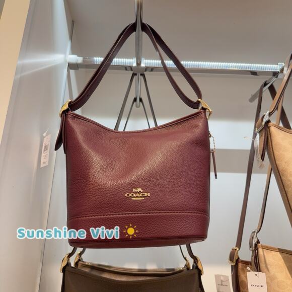 NWT COACH Jude Duffle bag Leather CBH18 Dark Wine - Picture 1 of 11